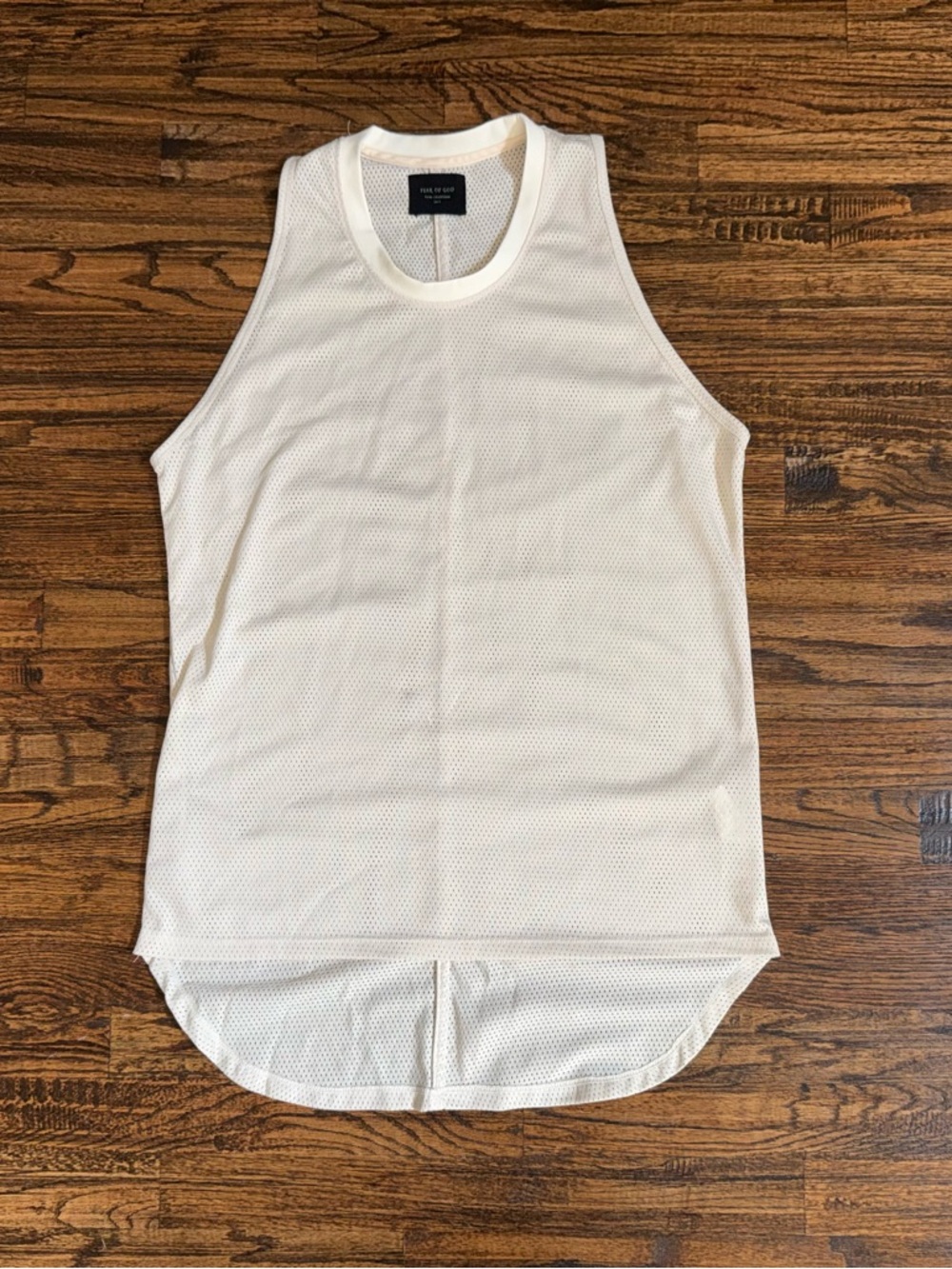 FEAR OF GOD 5th Fifth Collection Beige Longline Mesh Jersey Tank Top Size Medium